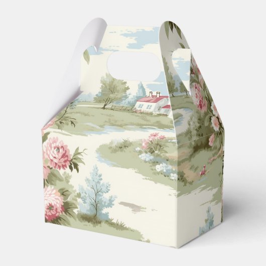 Zoete rustieke landhuis bloemenlandschap bedankdoosjes (Achterkant)