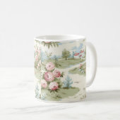 Zoete rustieke landhuis bloemenlandschap koffiemok (Voorkant rechts)