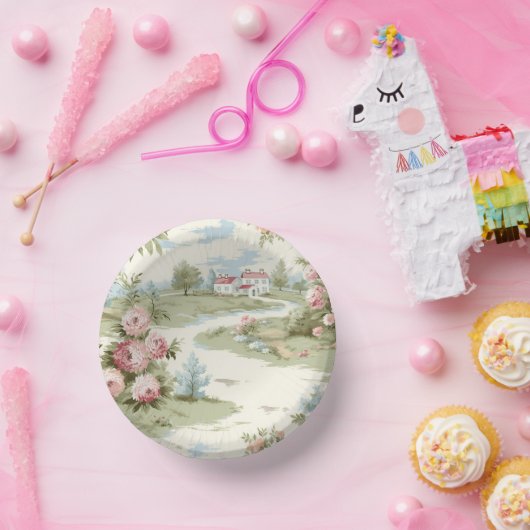 Zoete rustieke landhuis bloemenlandschap papieren kommen (Feest)