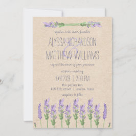 Zoete rustieke Paarse lavendel op Kraft Look bruil Kaart