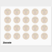 Zoete rustieke Paarse lavendel op Kraft Look bruil Ronde Sticker (Vel)