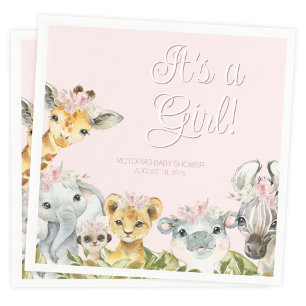 Zoete Safari Dieren Baby Shower Servet