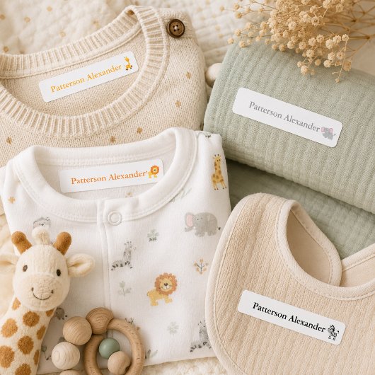 Zoete Safari Dieren Labels