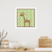 Zoete Safari Kleine Giraffe Kinderkamer Muur Kunst Poster (Keuken)