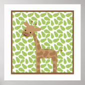 Zoete Safari Kleine Giraffe Kinderkamer Muur Kunst Poster (Voorkant)