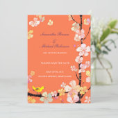 Zoete Sakura Trouw Save the Date Uitnodigingen (Staand voorkant)