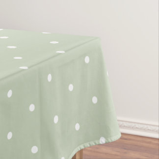 Zoete salie groene witte polkadots vintage tafelkleed