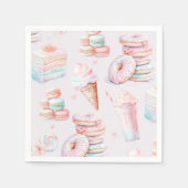 Zoete sassy en zes Pastel snoepjes verjaardag Servet (Voorkant)