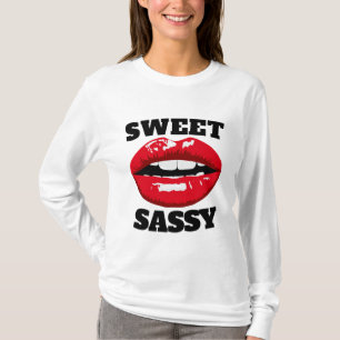 ZOETE SASSY RODE LIPPEN Dames T-Shirts Tops