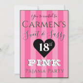 Zoete & Sassy Roze Pyjamafeest Foto Kaart (Voorkant)