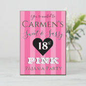 Zoete & Sassy Roze Pyjamafeest Foto Kaart (Staand voorkant)