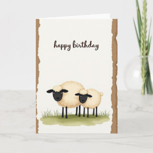 Zoete Schapen Illustratiekaart Kaart
