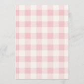 Zoete schat roze waslijn geruite babyshower kaart (Achterkant)