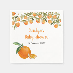 Zoete schat sinaasappel baby shower servet
