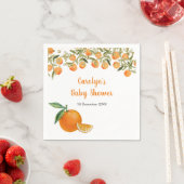Zoete schattige oranje babyshower servet (Insitu)