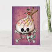 Zoete Schedel Cupcake Kaart (Voorkant)