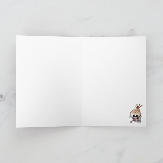 Zoete Schedel Cupcake Kaart (Binnen)