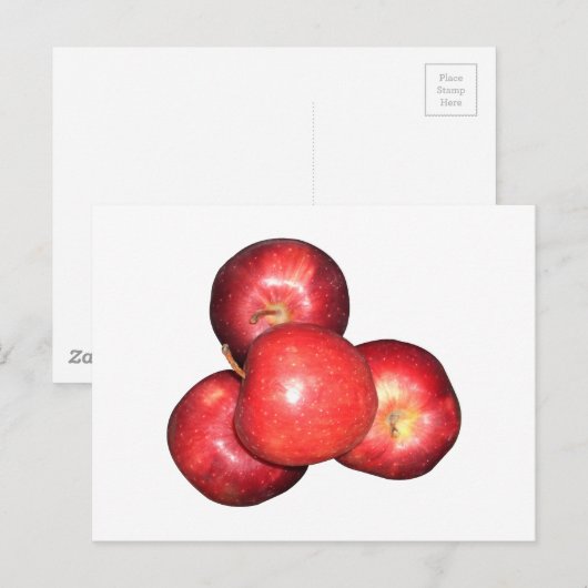 Zoete & scherpe rode appels - biologische fruitpri briefkaart (Voorkant / Achterkant)