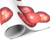Zoete & scherpe rode appels - biologische fruitpri cadeaupapier (Rol Hoek)
