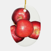 Zoete & scherpe rode appels - biologische fruitpri keramisch ornament (Voorkant)