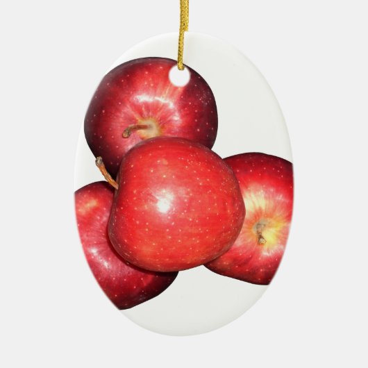 Zoete & scherpe rode appels - biologische fruitpri keramisch ornament (Voorkant)