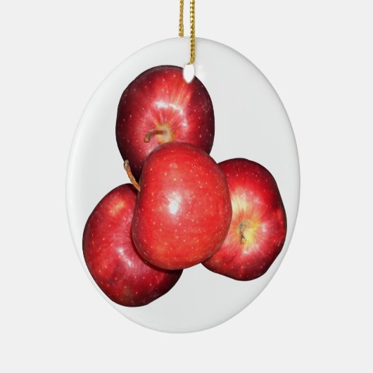 Zoete & scherpe rode appels - biologische fruitpri keramisch ornament (Rechts)