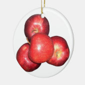 Zoete & scherpe rode appels - biologische fruitpri keramisch ornament (Links)