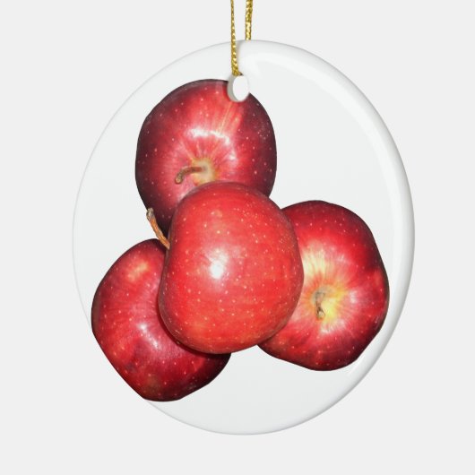 Zoete & scherpe rode appels - biologische fruitpri keramisch ornament (Links)
