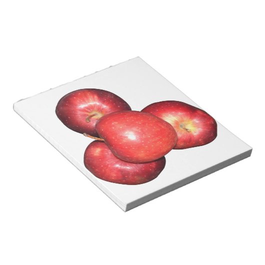 Zoete & scherpe rode appels - biologische fruitpri notitieblok (Schuin)