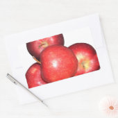 Zoete & scherpe rode appels - biologische fruitpri rechthoekige sticker (Envelop)
