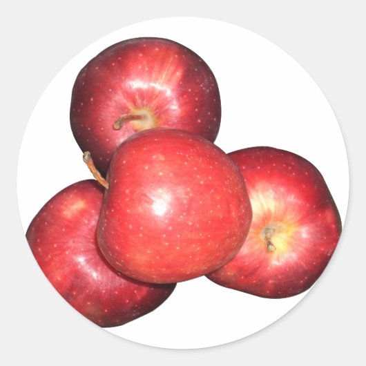 Zoete & scherpe rode appels - biologische fruitpri ronde sticker (Voorkant)