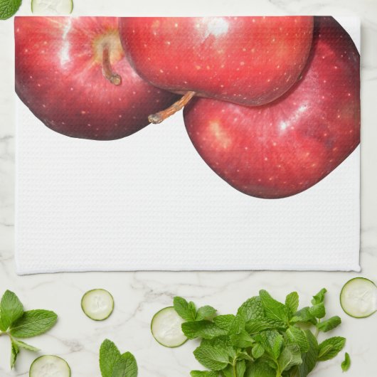 Zoete & scherpe rode appels - biologische fruitpri theedoek (Gevouwen)