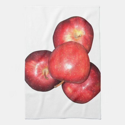 Zoete & scherpe rode appels - biologische fruitpri theedoek (Verticaal)