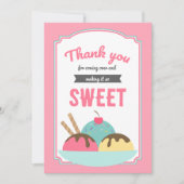 Zoete Scoop Baby Shower Bedankkaart (Voorkant)