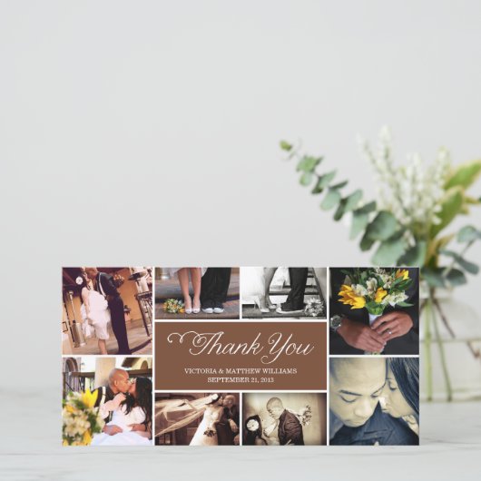 ZOETE SCRIPT COLLAGE | TROUWKAART BEDANKJE BEDANKKAART (Staand voorkant)