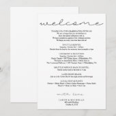 Zoete Script Trouw Itinerary - Trouw Welkom Kaart (Voorkant / Achterkant)