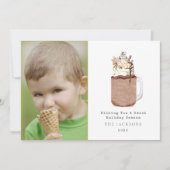 Zoete Seizoen Chocolade Sneeuwman Milkshake Feestdagenkaart (Voorkant)