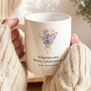 Zoete sentimentele bloemstuk leraar waardering koffiemok