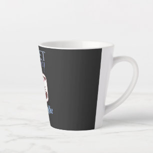 Zoete Sereniteit Kat Koffie Illustratie Latte Mok