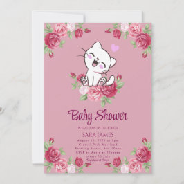 Zoete Sereniteit Kitten Baby Shower Uitnodiging