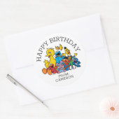 Zoete Sesamstraat Vrienden | Happy Birthday Gift L Ronde Sticker (Envelop)