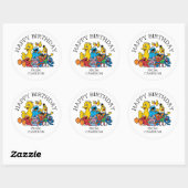 Zoete Sesamstraat Vrienden | Happy Birthday Gift L Ronde Sticker (Vel)