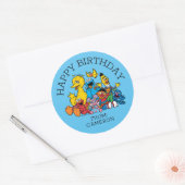 Zoete Sesamstraat Vrienden | Happy Birthday Gift L Ronde Sticker (Envelop)