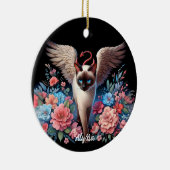 Zoete Siamese Demon en Angel Cat Keramisch Ornament (Rechts)