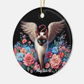 Zoete Siamese Demon en Angel Cat Keramisch Ornament (Links)