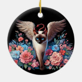 Zoete Siamese Demon en Angel Cat Keramisch Ornament (Achterkant)