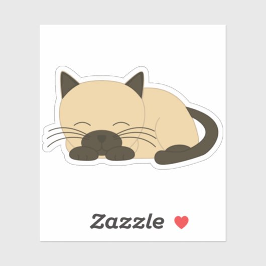 Zoete Siamese kat Sticker (Vel)