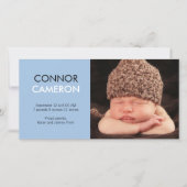 Zoete Simplicity Baby Geboorteaankondiging - Blauw Aankondiging (Voorkant)