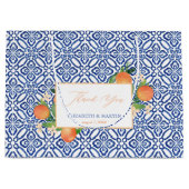 Zoete Sinaasappels en blauw wit Tegel bruiloft Groot Cadeauzakje (Voorkant)