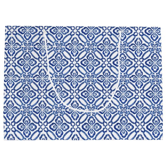 Zoete Sinaasappels en blauw wit Tegel bruiloft Groot Cadeauzakje (Achterkant)